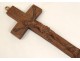 Wooden reliquary cross crucifix carved Virgin Mary Jesus Christ XIX