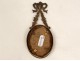 Louis XVI oval picture frame holders miniature brass node Napoleon III nineteenth