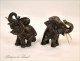 Elephants silver metal sculptures, G.Cacciapuoti, 20th