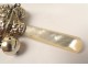 Rattle whistle sterling silver pearl diddle nursery rhyme bells nineteenth