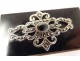 Small solid silver snuff box rhinestones twentieth century