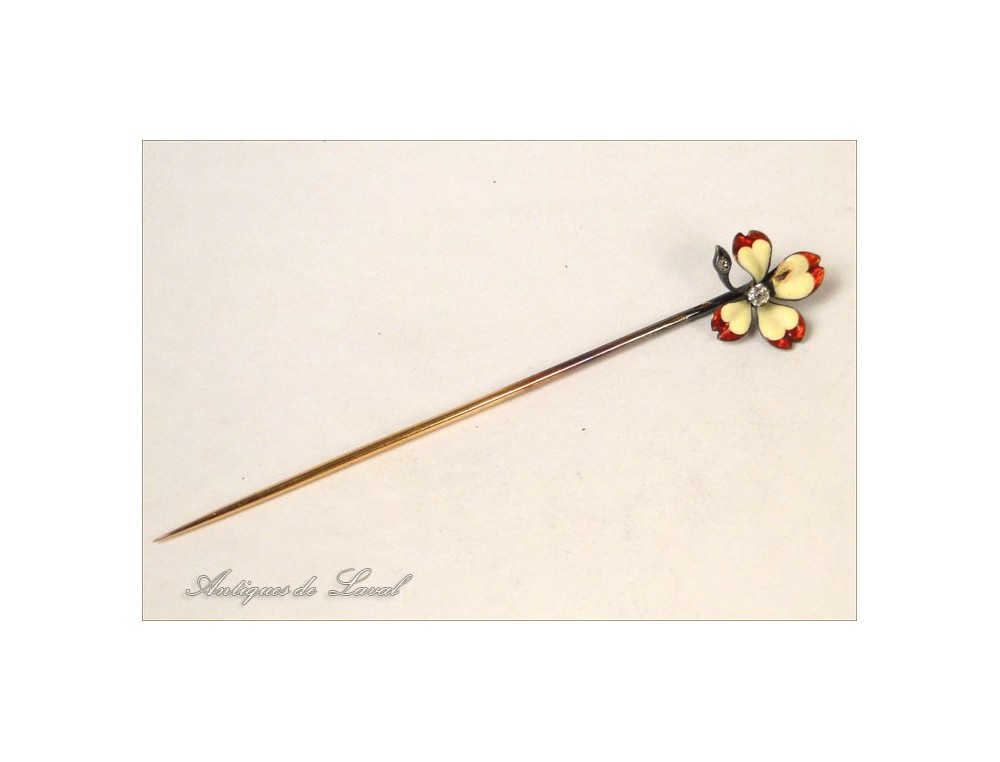 Épingle à Cravate En Or 18 Carats Forme Nœud - Occasion, élégance Vintage Pour Costume