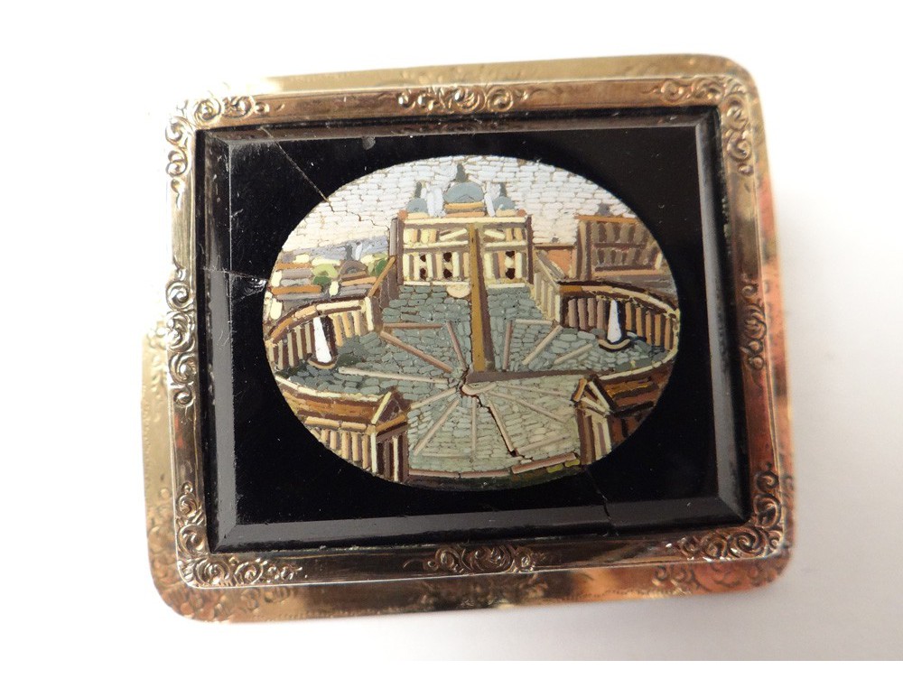 Broche Vintage Micro-Mosaïque Italie - Superbe Pièce Ancienne