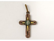 Cross pendant micro mosaic Grand Tour antique micro mosaic nineteenth century