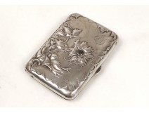 Cigarette case sterling silver thistle flowers nineteenth century Art Nouveau