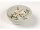 Small bowl miniature Chinese porcelain boat landscape signed chinese nineteenth