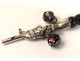 Rattle whistle silver metal blackened wood character Pierrot moon twentieth century