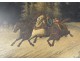 Tea box pasteboard Russian Tsar Alexander III riders taiga nineteenth