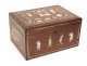 Tea box wood inlaid mother of pearl Asian characters Vietnam nineteenth