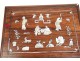 Tea box wood inlaid mother of pearl Asian characters Vietnam nineteenth
