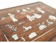 Tea box wood inlaid mother of pearl Asian characters Vietnam nineteenth
