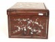 Tea box wood inlaid mother of pearl Asian characters Vietnam nineteenth