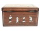 Tea box wood inlaid mother of pearl Asian characters Vietnam nineteenth
