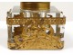 Crystal inkwell brass cherub god goddess golden palmette Empire inkwell 19th