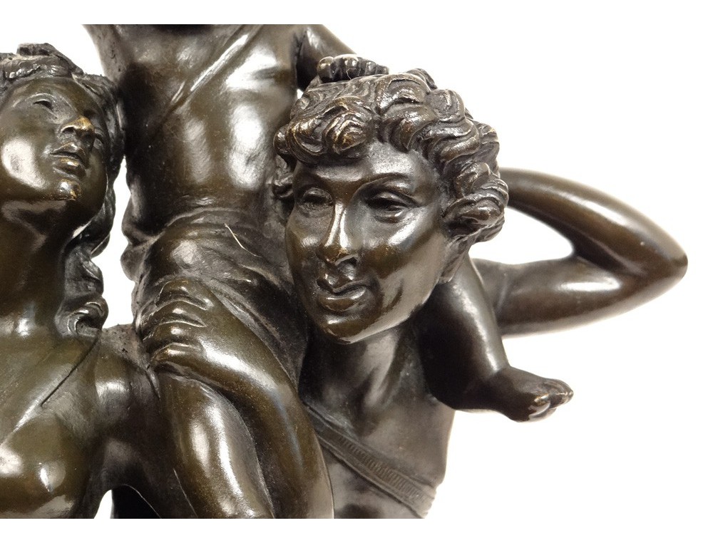 Beautiful bronze sculpture Triomphe Bacchus characters Amours Clodion