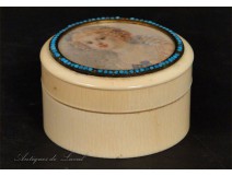 Miniature painted ivory box nineteenth