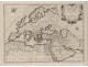 Engraving map world old children Noah Calmet starckman eighteenth