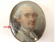 Miniature painted oval medallion portrait France King Louis XVI XVIII
