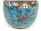 Cloisonne enamel pot covered box bird flowers enamel nineteenth century Japan