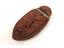 Snuff tagua carved crucifix Christ marine convict labor nineteenth century