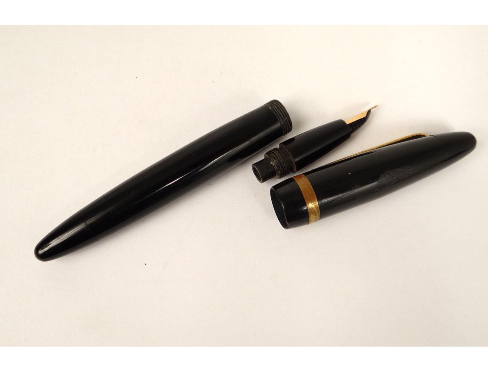 Stylo Plume Ancien Charles Chevignon - Plume En Or 18 Carats, Longueur 13.8 Cm à Restaurer