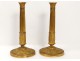 Gilt bronze candlesticks pair torches palmettes First Empire candlestick nineteenth