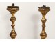 Pair picnic candles candlesticks carved gilded wood candlesticks eighteenth century