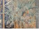 Orientalist watercolor palm mat Chinese screen J.Houguenade nineteenth