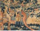 Large Aubusson tapestry hunting scene knights medieval eighteenth birds
