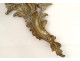 Pair large wall sconces Louis XV rococo gilt bronze foliage 19th