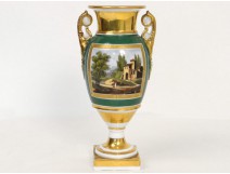 Medici porcelain vase Paris romantic landscape characters harp nineteenth