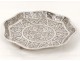 Flat cut sterling silver flowers foliage french silver dish nineteenth century