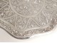 Flat cut sterling silver flowers foliage french silver dish nineteenth century