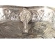 Flat cut sterling silver flowers foliage french silver dish nineteenth century