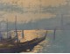 Lithographie lagune Venise gondoles campanile Chabanian Italie XXè siècle