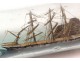 Maquette bateau diorama bouteille 4 mats falaise maison Art Populaire XIXè