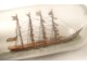 Maquette bateau bouteille 4 mâts diorama moulin phare Art Populaire XIXème