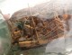 Maquette bateau bouteille 3 mâts diorama falaise remorqueur village XIXème