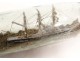 Model ship 3 masted bottle diorama tug art popular ship nineteenth