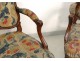 Paire fauteuils Louis XV noyer sculpté estampille Meunier armchairs XVIIIè