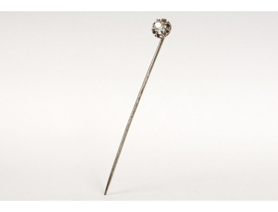 Épingle à Cravate Ou Chapeau En Argent Sterling – Décor Médaille Et Crâne – Occasion – Bijou Gothique