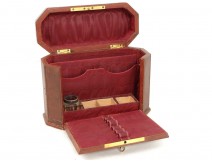 Leather Travel Writing Case gilding gilt brass Napoleon III nineteenth century
