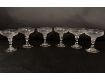 6 champagne glasses blown glass antique glass french nineteenth century