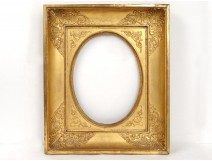 Wooden frame stuccoed golden flowers frame palmettes First Empire XIX century