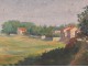 HST landscape painting countryside village Calvary edge Loire painting XIXth