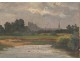 HST tableau paysage étang Saint Gildas de Rhuys Bretagne Morbihan XIXème