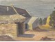 HSC tableau paysage chaumière village Saint Gildas de Rhuys Bretagne XIXème
