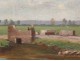 HST painting landscape edges Loire woman bridge river countryside painting XIXth