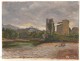 HST painting landscape castle Bellocq Pyrenees Béarn characters XIXth century