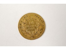 Pièce or 10 francs 1857 empereur Napoléon III tête nue Empire France